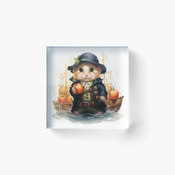 Item preview, Adorable Chibi Hamster Pirate: Navigating Cider Seas Sticker designed and sold by PaintbrushPlace.