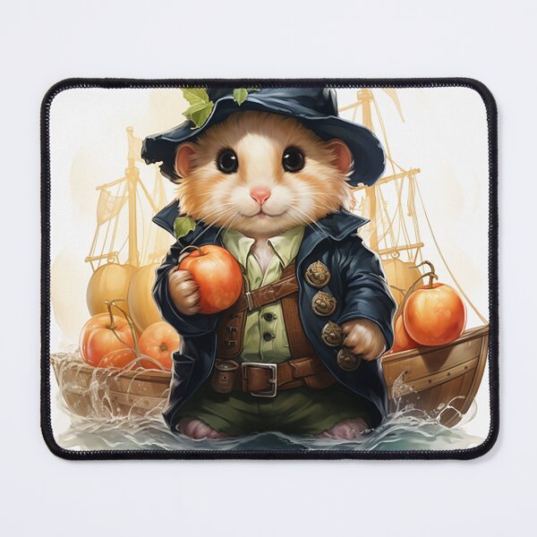 Item preview, Adorable Chibi Hamster Pirate: Navigating Cider Seas Sticker designed and sold by PaintbrushPlace.