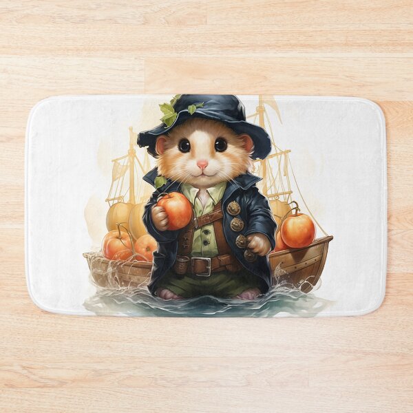 Item preview, Adorable Chibi Hamster Pirate: Navigating Cider Seas Sticker designed and sold by PaintbrushPlace.