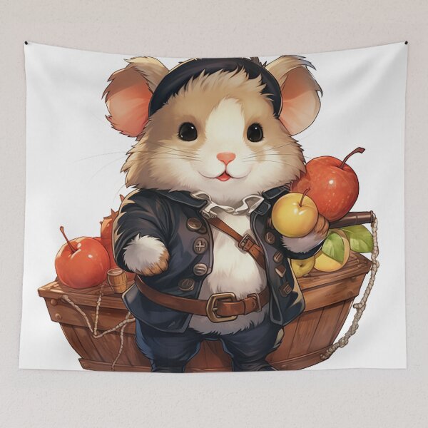 Item preview, Cute Pirate Hamster: Sailing Cider Ocean Adventure Sticker designed and sold by PaintbrushPlace.