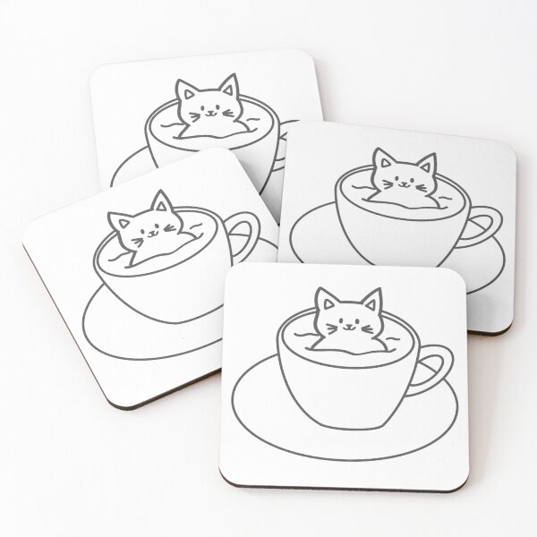 Item preview, Cat Coffee Lineart 2 designed and sold by Dambee.