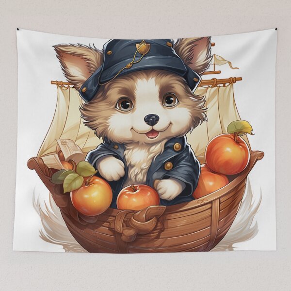 Item preview, Charming Pirate Dog: Navigating Cider Seas Adventure Sticker designed and sold by PaintbrushPlace.