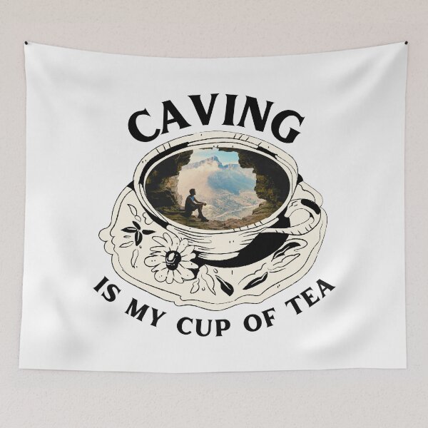 Item preview, caving is my cup of tea designed and sold by harshini2art.