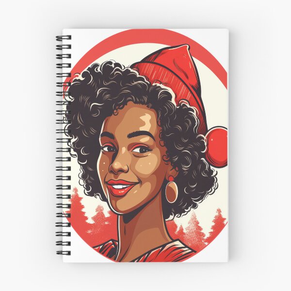Artikelvorschau, Afroafrikanische Dame mit Weihnachtsmütze entworfen und verkauft von maxtapee.