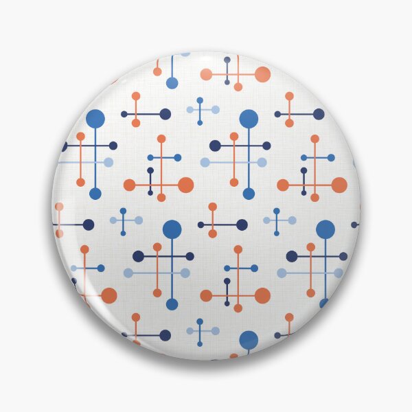 Item preview, Mid Century Atomic Age Pattern 36 Apricot, Blue designed and sold by trdstudio.