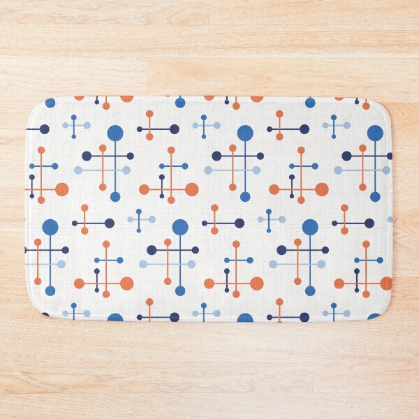 Item preview, Mid Century Atomic Age Pattern 36 Apricot, Blue designed and sold by trdstudio.