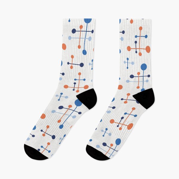 Item preview, Mid Century Atomic Age Pattern 36 Apricot, Blue designed and sold by trdstudio.