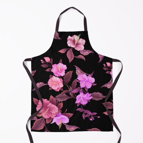 Item preview, Pink flowers on a black background, a chic pattern for textiles. designed and sold by PatternsAng23.