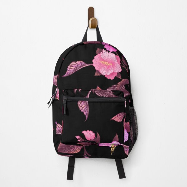 Item preview, Pink flowers on a black background, a chic pattern for textiles. designed and sold by PatternsAng23.