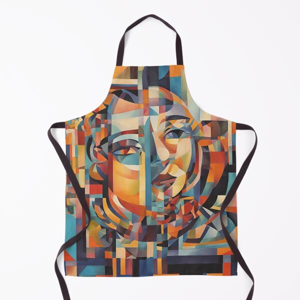 Artikelvorschau, Orangefarbenes Pop-Art-T-Shirt mit abstraktem Gesicht entworfen und verkauft von artmanikin.