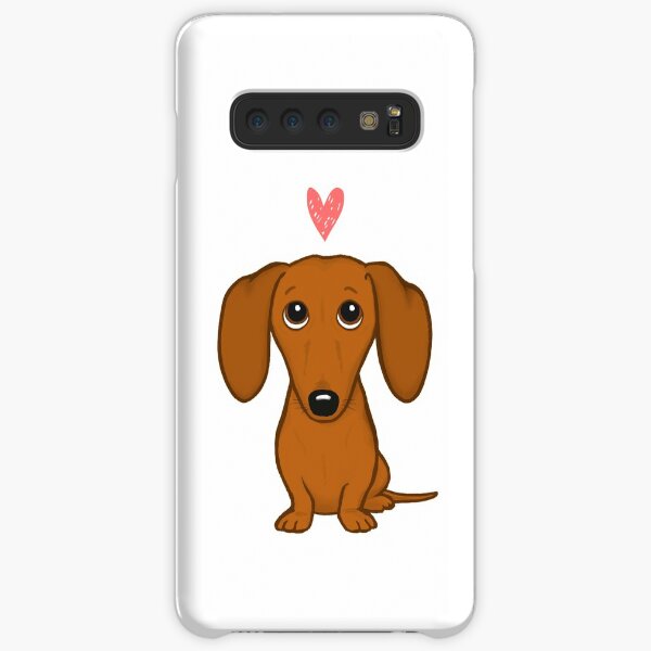 Netter Karikatur-Dackel mit Herzen Samsung Galaxy Leichte Hülle