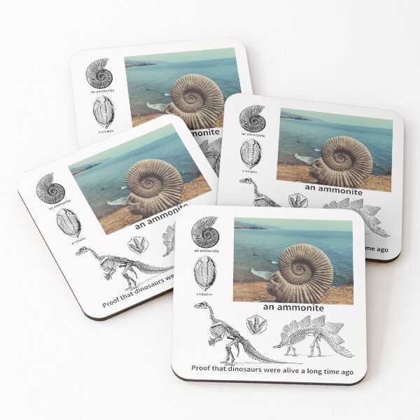 Item preview, fossil, Proof that dinosaurs were alive a long time ago, dinosaur, an ammonite, a trilobite designed and sold by zzzozzo.