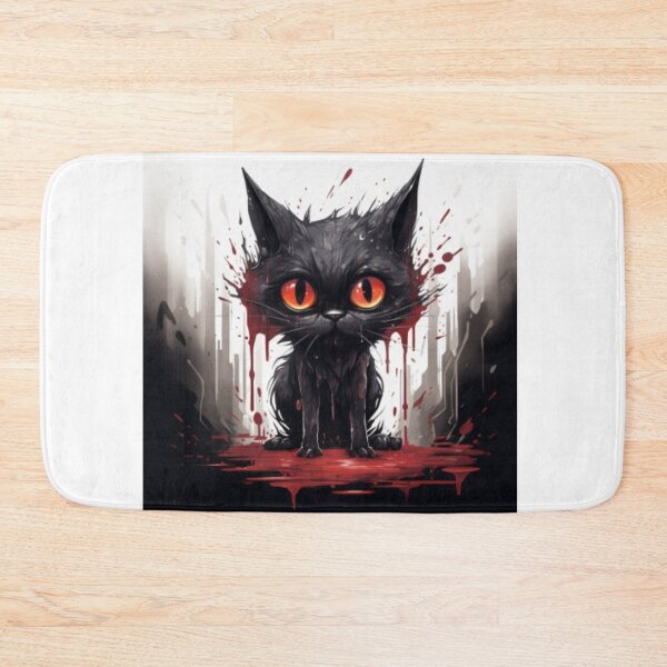 Item preview, black cat with blood designed and sold by RainyShop32.
