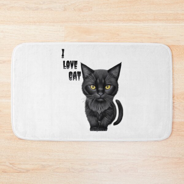 Item preview, Black cat with i love cat Essential T-Shirt   designed and sold by ancient art ⭐⭐⭐⭐⭐.