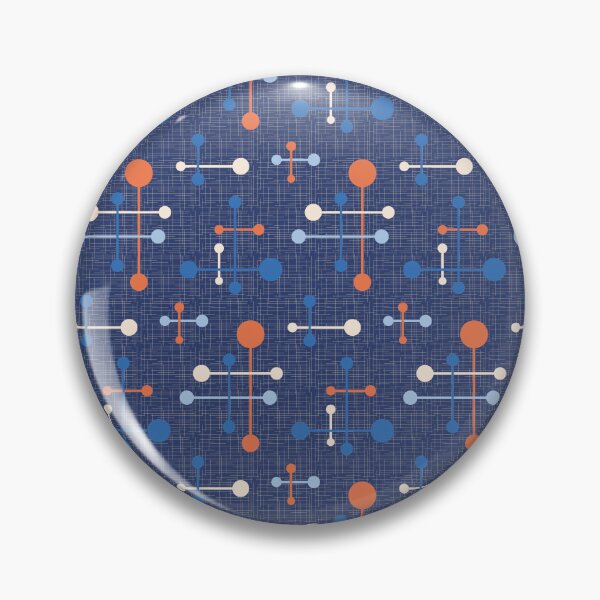 Item preview, Mid Century Atomic Age Pattern 36 Blue, Apricot designed and sold by trdstudio.