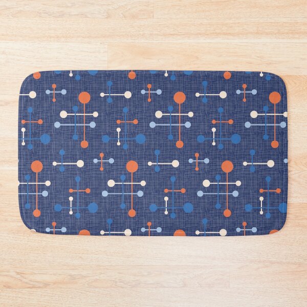 Item preview, Mid Century Atomic Age Pattern 36 Blue, Apricot designed and sold by trdstudio.