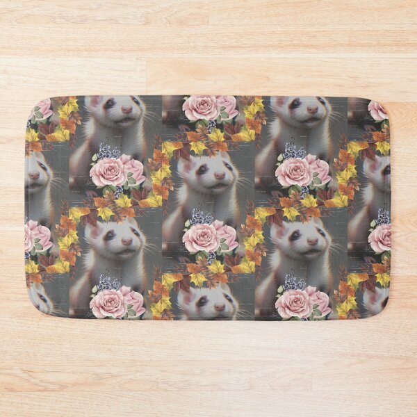 Item preview, Ferret and roses designed and sold by DooksofEarl.