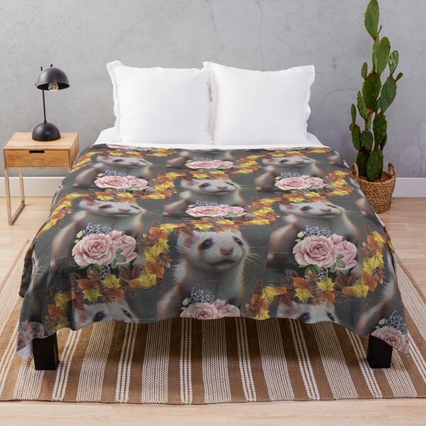 Item preview, Ferret and roses designed and sold by DooksofEarl.