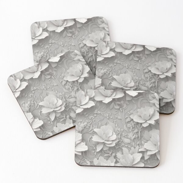 Item preview, 3D White Floral Pattern designed and sold by Parallax Grafica.