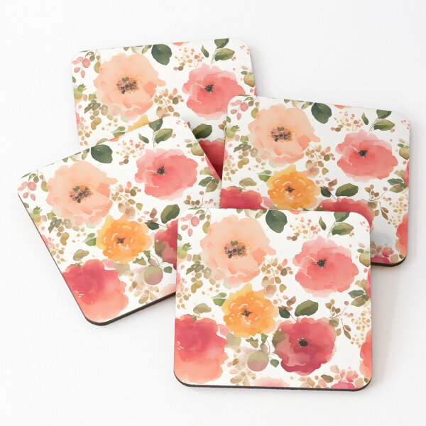 Item preview, Pink and yellow flowers pattern designed and sold by roshana3.