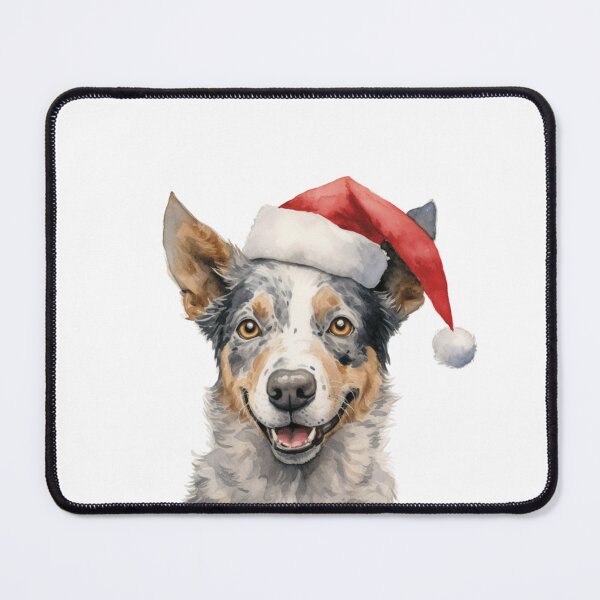 Item preview, Cattle dog with Santa hat, Blue Heeler designed and sold by CreativeDecorCo.