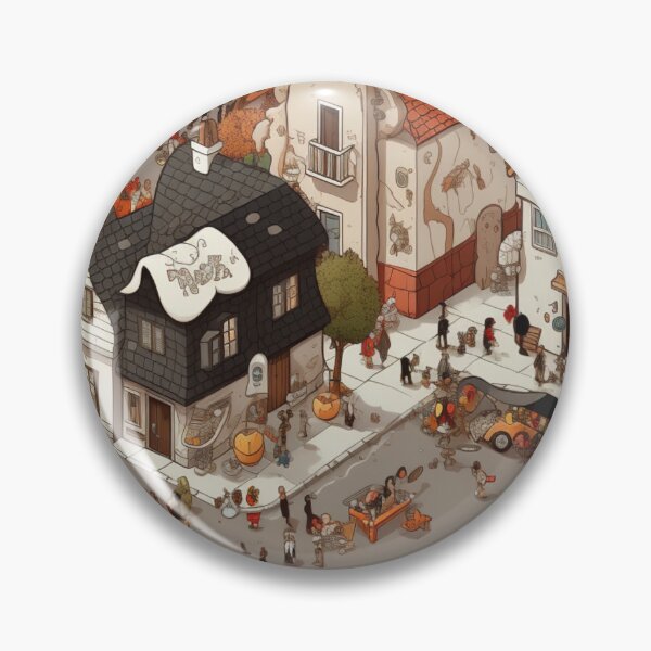 Item preview, Halloween Town Trick-or-Treating Bird eye view designed and sold by AceILA.