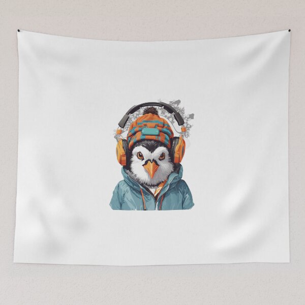 Item preview,  penguin wearing earmuffs designed and sold by Karaz's Animal Kingdom.