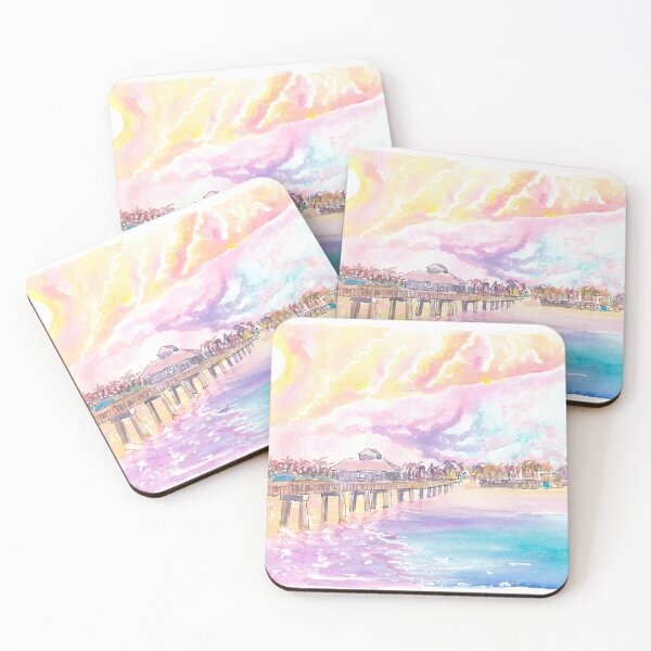 Item preview, Romance in Fort Myers Florida with Fishing Pier in Sunset designed and sold by artshop77.