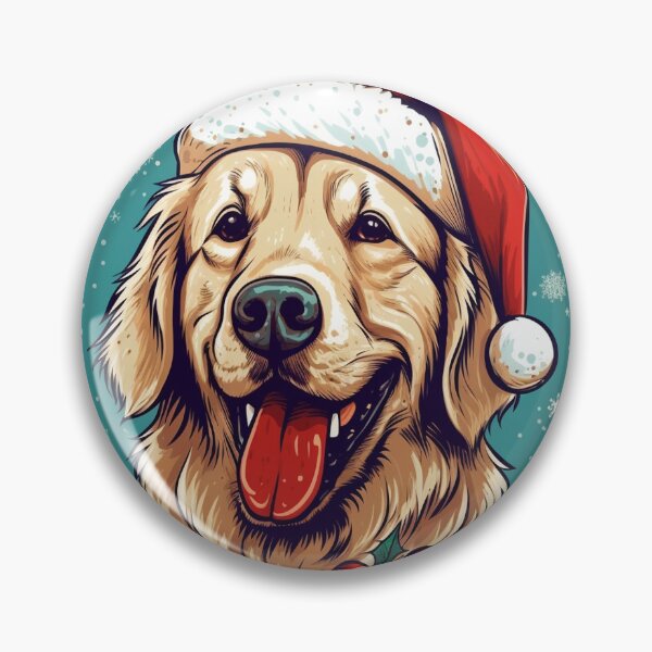 Item preview, Golden retriever dog wearing Santa hat. designed and sold by maxtapee.