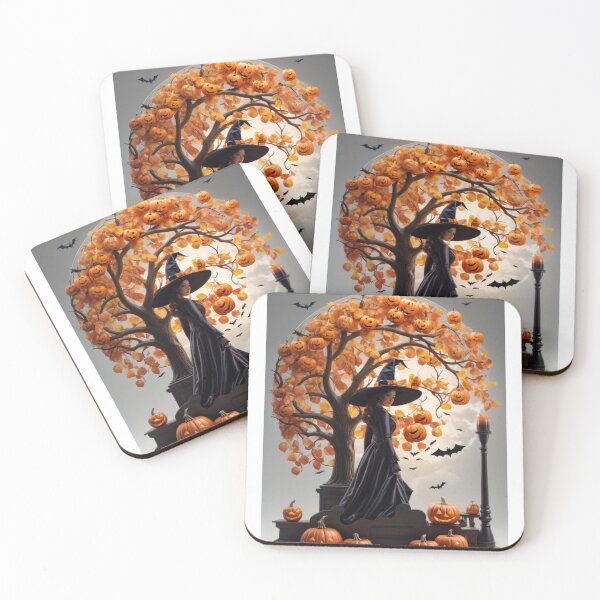 Item preview, Pumpkin Witch Tree designed and sold by Imaginaria Inkworks.