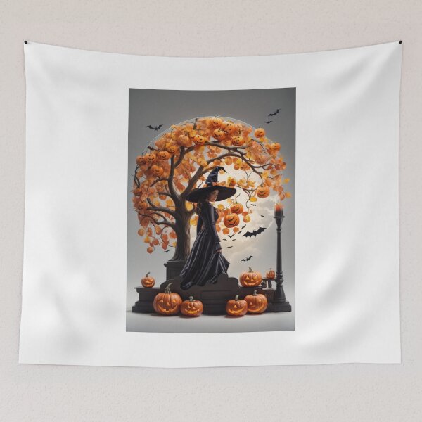 Item preview, Pumpkin Witch Tree designed and sold by Imaginaria Inkworks.