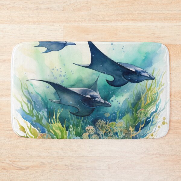 Item preview, Ocean Depths with Manta Rays, Seaweed, Ocean Currents designed and sold by Zoomie-s.