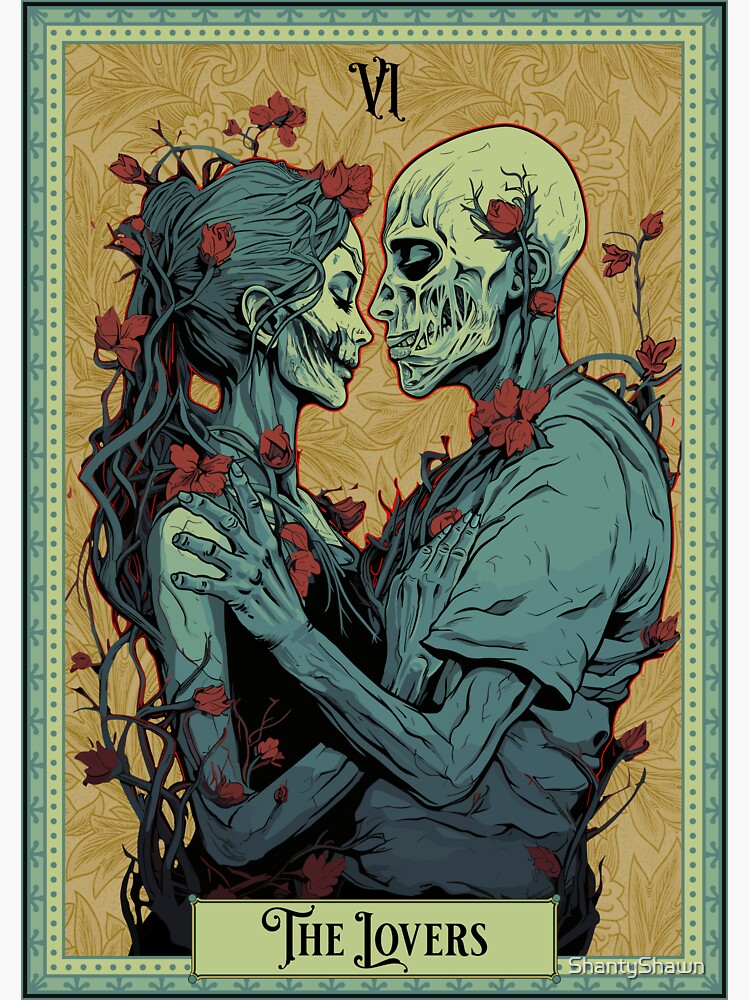 The Lovers Matte Metallic Tarot Card Sticker