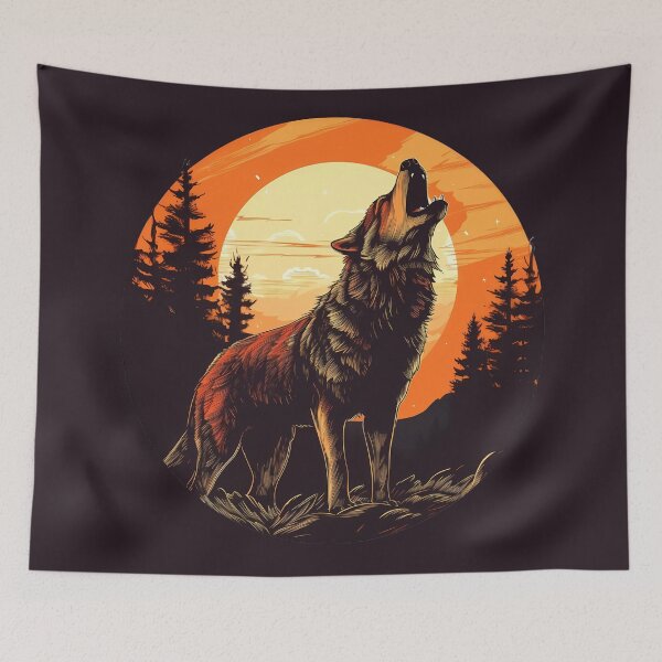 Item preview, Moonlit Serenade - Howling Wolf designed and sold by Win Hardy.