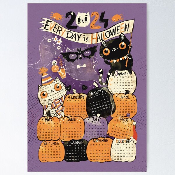 Item preview, 2024 calendar Every day is Halloween designed and sold by monikasuska.