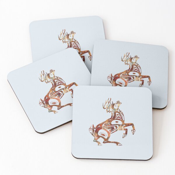 Aperçu de l'œuvre Art de symbole de chaman Wapiti amérindien d’Amérique du Nord créée et vendue par AUTHENTIC AMERICANA ARTS.
