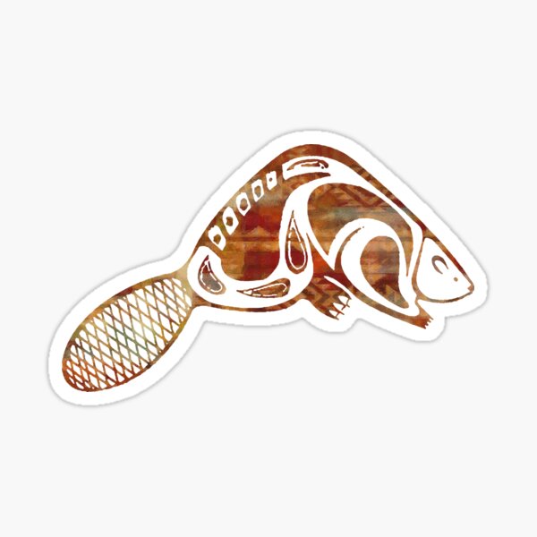 Item preview, Native North American Beaver Spirit Symbol Art designed and sold by AUTHENTIC AMERICANA ARTS.
