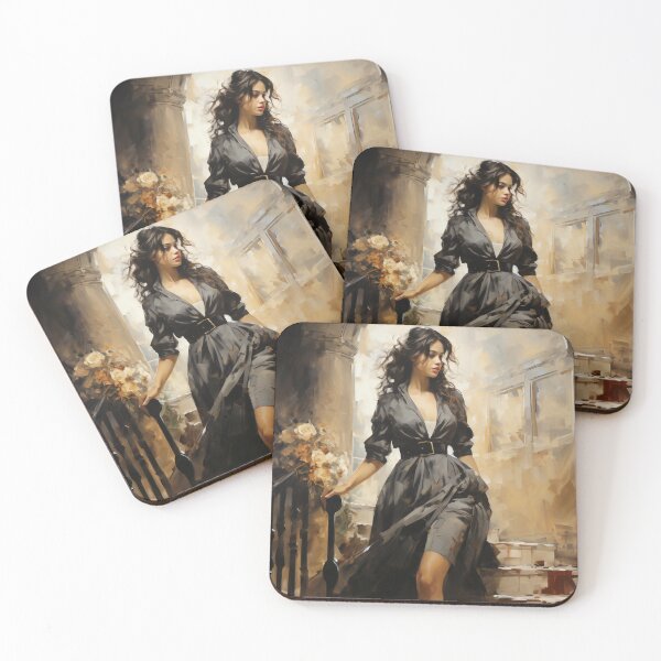 Item preview, Impressionist Enigma: Femme Fatale in Castle Attire designed and sold by oanaunciuleanu.