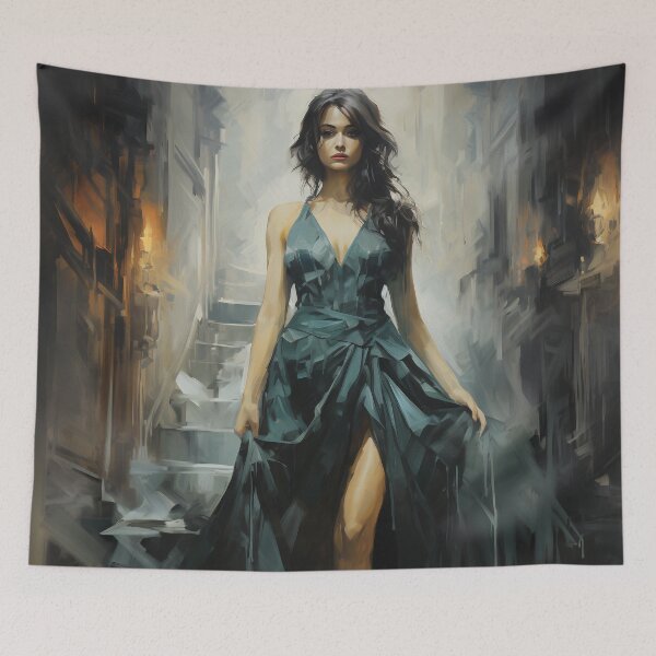 Item preview, Impressionist Enigma: Femme Fatale in Castle Attire designed and sold by oanaunciuleanu.