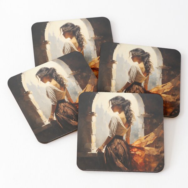 Item preview, Impressionist Enigma: Femme Fatale in Castle Attire designed and sold by oanaunciuleanu.