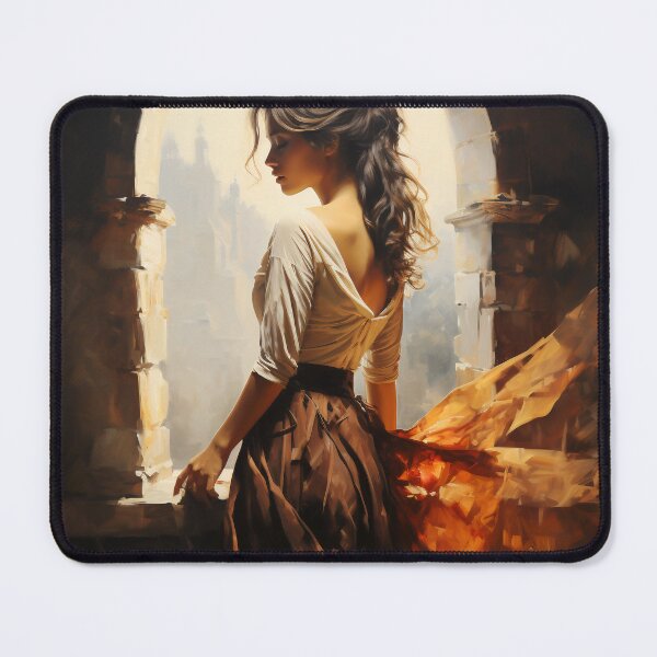 Item preview, Impressionist Enigma: Femme Fatale in Castle Attire designed and sold by oanaunciuleanu.
