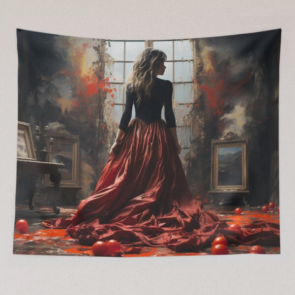 Item preview, Impressionist Enigma: Femme Fatale in Castle Attire designed and sold by oanaunciuleanu.