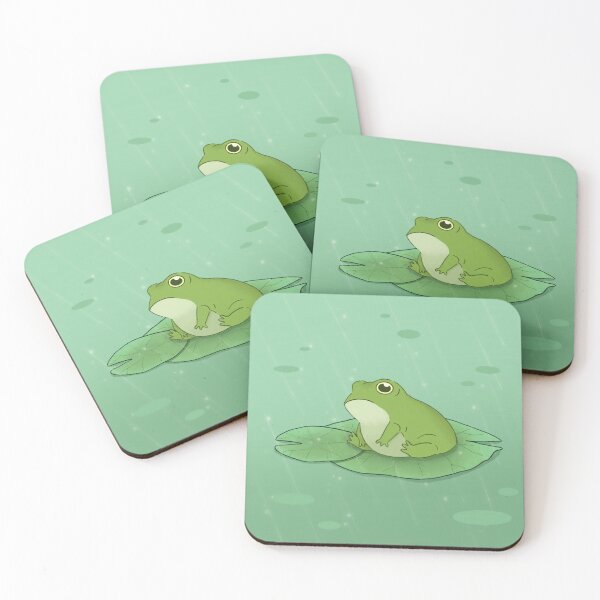 Item preview, Frog sitting on a water lily in the rain designed and sold by Jea-la.
