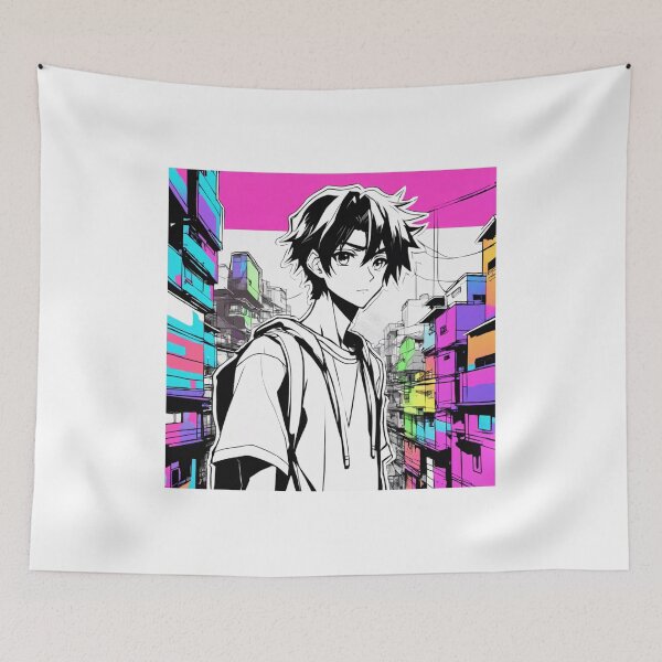 Item preview, Concrete Jungle Anime Boy designed and sold by chrismaecanes.
