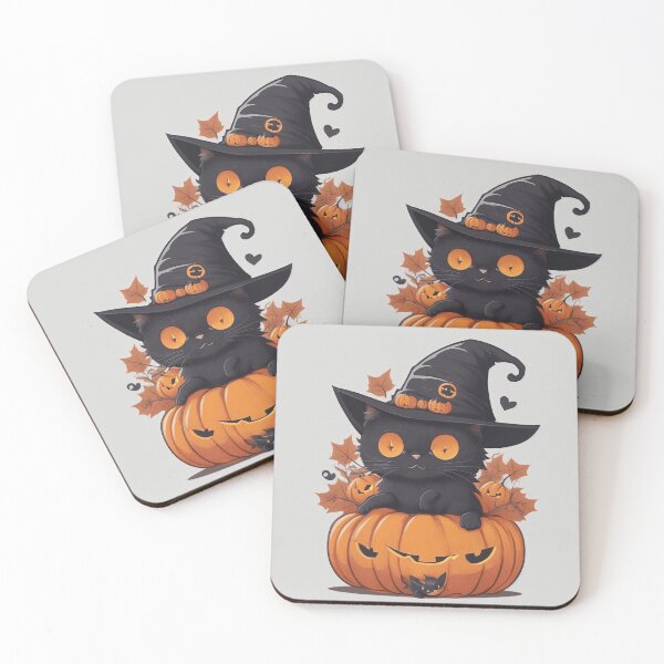 Item preview, Cute Black Cat Wearing Wizard Hat 1 designed and sold by NidADesign.