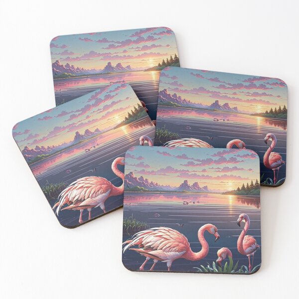 Item preview, Flamingos at sunset designed and sold by George Hutton Hunter.