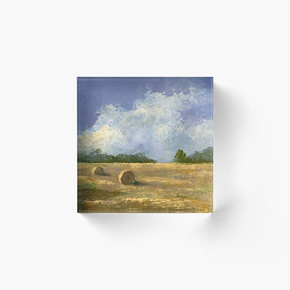 Country Farm Scene Hay Bales Landscape Oil Painting Knife Painting Art  Board Print for Sale by Joyce Geleynse