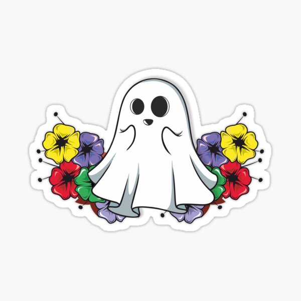 Artikel-Vorschau von Geist mit Blumen Halloween, designt und verkauft von ArtisticPen-art.