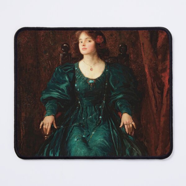 Item preview, Woman Portrait, Emerald Green Dress, Vintage Wall Art designed and sold by vintagevivian.