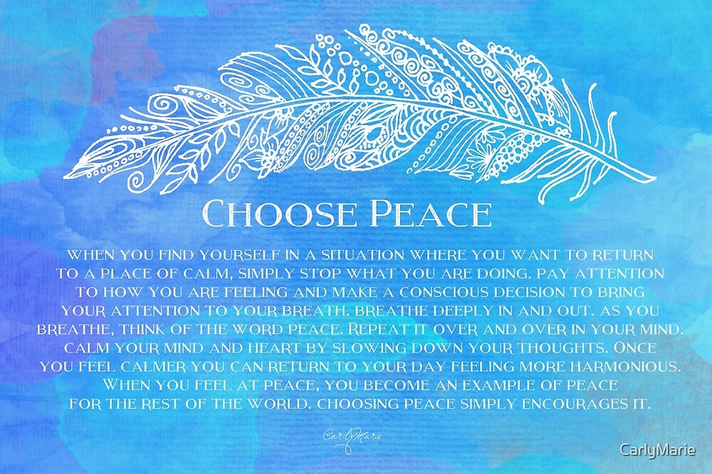 "Choose Peace" by CarlyMarie | Redbubble